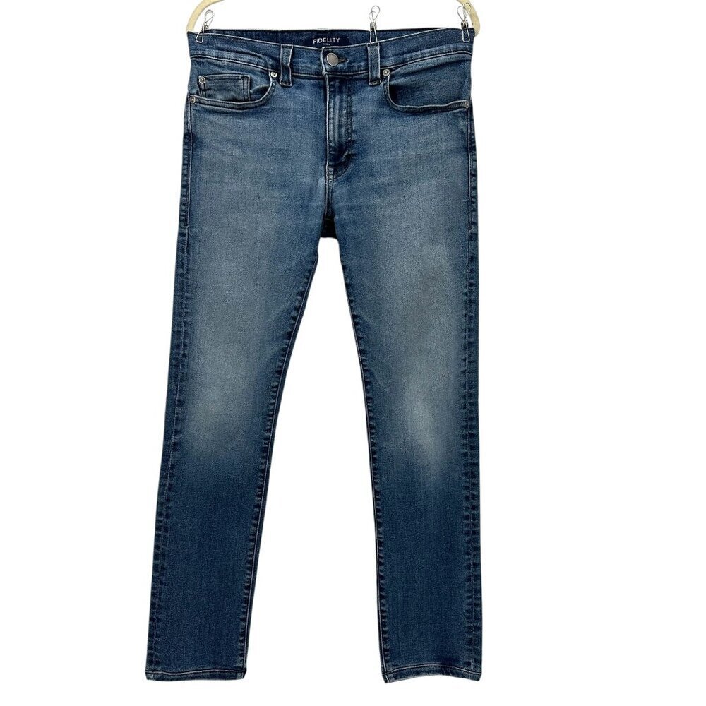 Fidelity Denim Mens 31 Jeans Torino Jaguar Distressed Denim Slim Fit Jeans